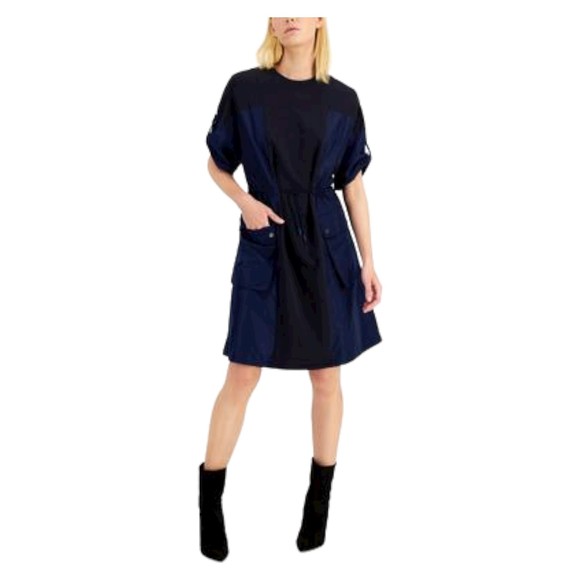 MaxMara Dresses & Skirts - WEEKEND MAX MARA Womens Blue Delfi Colorblock Drawstring Waist Dress Size L $295